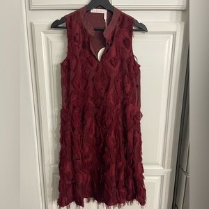 See By Chloe Sleeveless Dawn Red Mini Dress Size 34